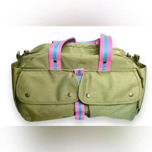 Vintage Ralph Lauren Rare Army Green Canvas Cargo Messenger Bag